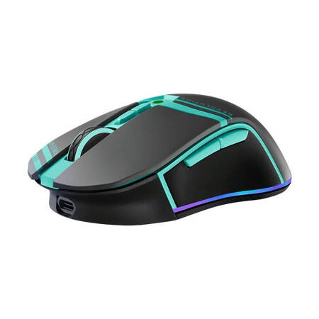 Mouse gaming, iluminare RGB, 8000 DPI, senzor PAW3104, cu fir si wireless, albastru/negru [4]