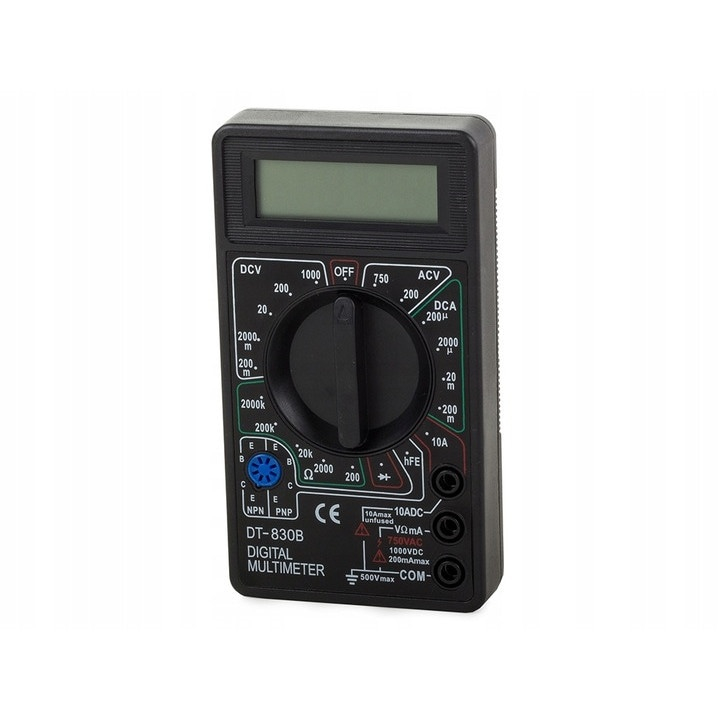 Multimetru digital DT-830B, cu ecran LCD, sonde de test incluse, alimentare 9V, negru – aparat profesional de masurare electrica [4]