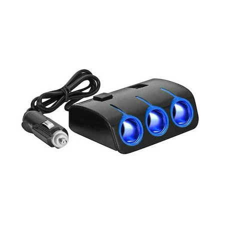 Multiplicator 60W bricheta auto 12V-24V, 3 iesiri si 2 USB - Negru [2]