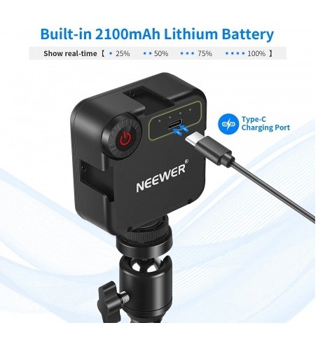 Mini trepied,filet universal 1/4 cu suport de telefon,mini panou LED - Neewer [6]