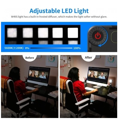 Mini trepied,filet universal 1/4 cu suport de telefon,mini panou LED - Neewer [5]