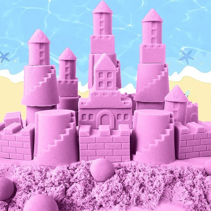 Nisip kinetic pentru modelat, usor de curatat, nu se usuca, 1 kg, mov [4]