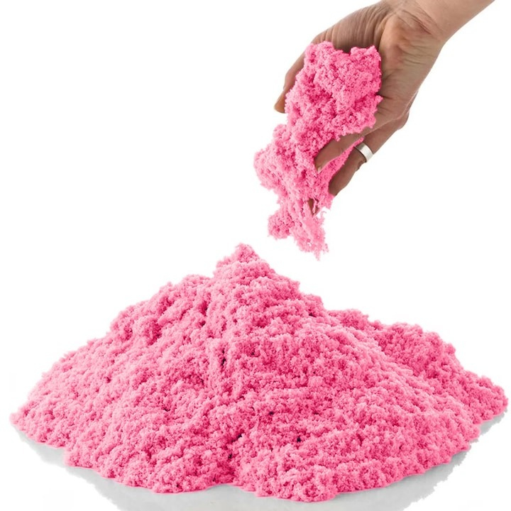 Nisip kinetic pentru modelat, usor de curatat, nu se usuca, 1 kg, roz [5]