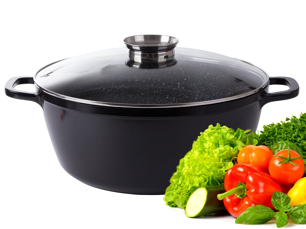 Oala cu aromatizator pentru gatit 13l, capac de sticla, manusi incluse 37x15 cm - Negru [3]