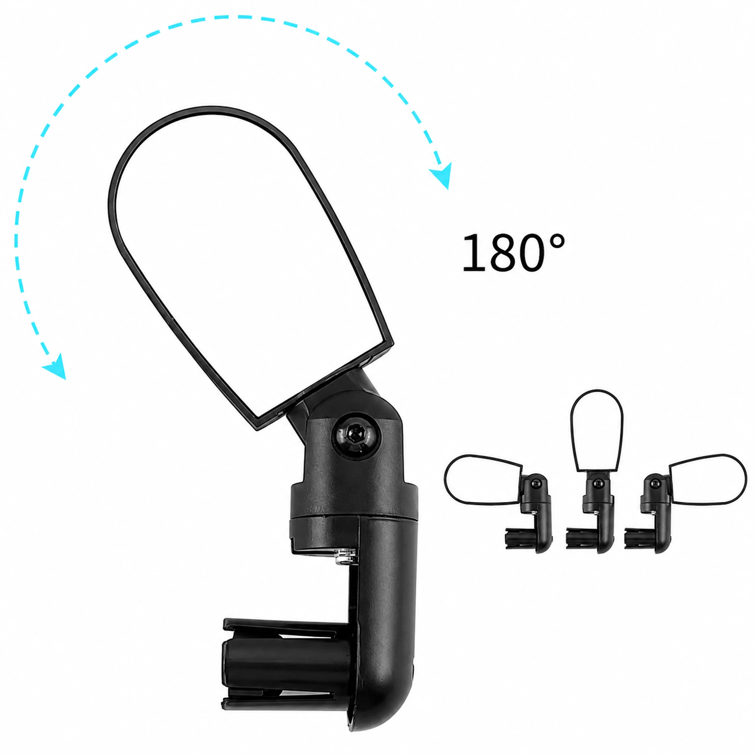 Oglinda bicicleta neagra 13.7 x 4.3 x 2.5 cm, reglabila 360 grade, pliabila 180 grade [2]
