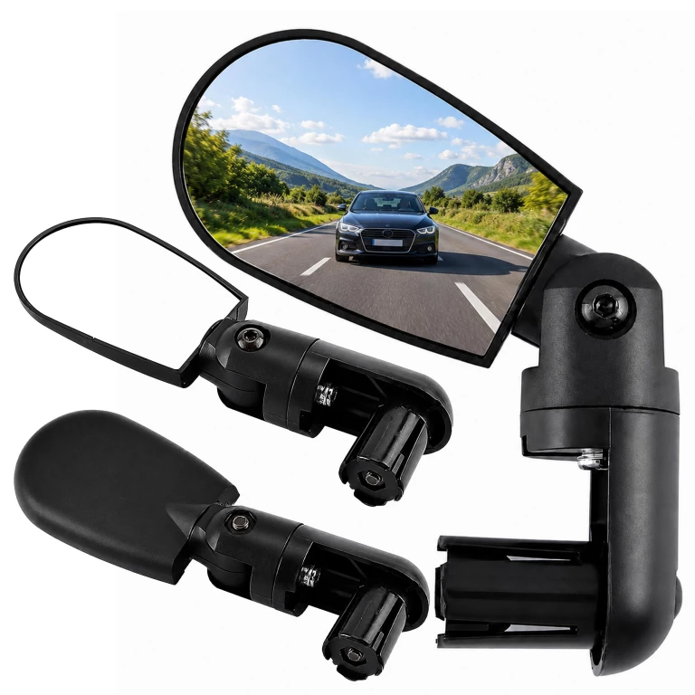 Oglinda bicicleta neagra 13.7 x 4.3 x 2.5 cm, reglabila 360 grade, pliabila 180 grade [7]