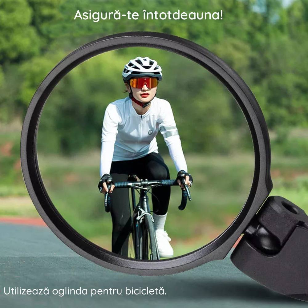 Oglinda retrovizoare pentru bicicleta, ajustabila, rotatie 360°, diametru 6.7 cm, negru [5]