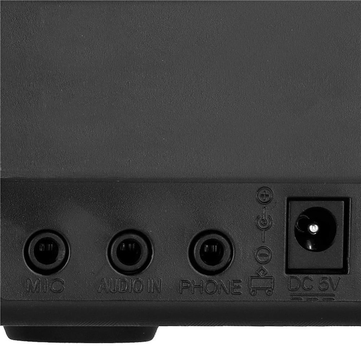 Orga electronica pentru copii, cu microfon, 61 de chei, modul de invatare, 16 tonuri, 10 ritmuri, functie de inregistrare, alimentare USB sau baterii, 54 x 17 x 5 cm, negru [7]
