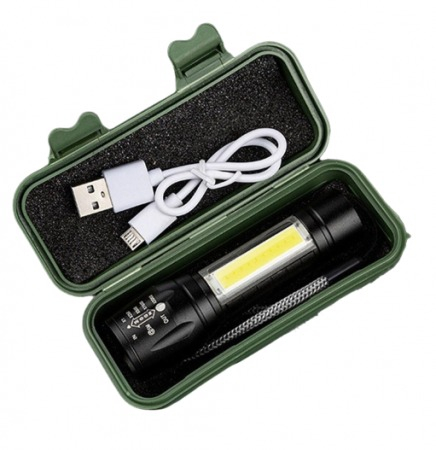 Pachet camping,mini lanterna incarcare usb cu trusa depozitate + busola cu clema de fixare [6]