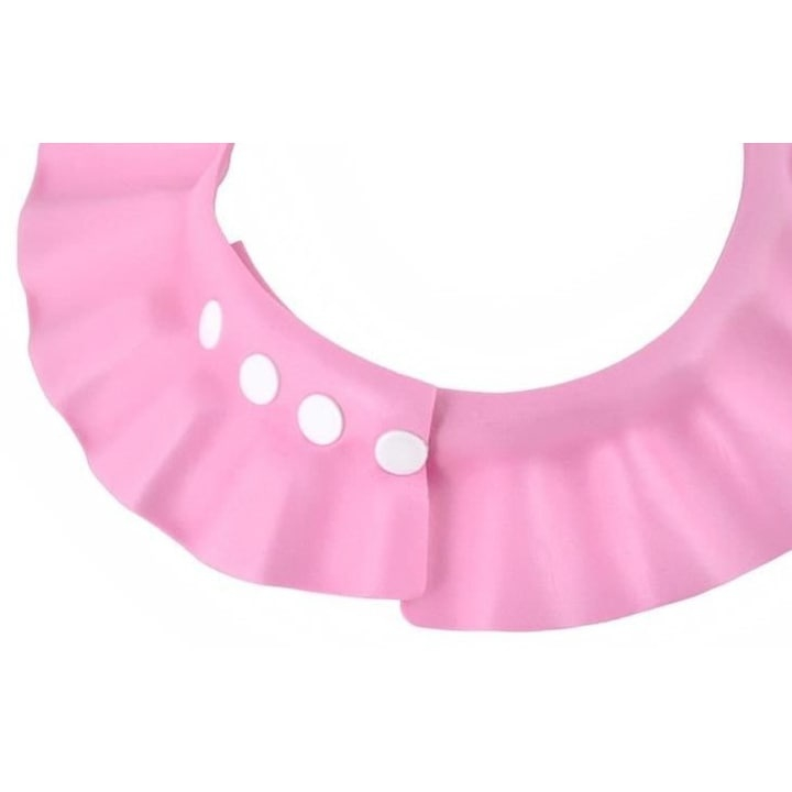 Palarie de baie pentru copii, reglabila, protectie impotriva apei si samponului, material moale si confortabil, ideala pentru spalat parul fara stres, roz [5]