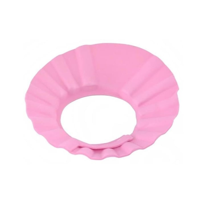 Palarie de baie pentru copii, reglabila, protectie impotriva apei si samponului, material moale si confortabil, ideala pentru spalat parul fara stres, roz [6]