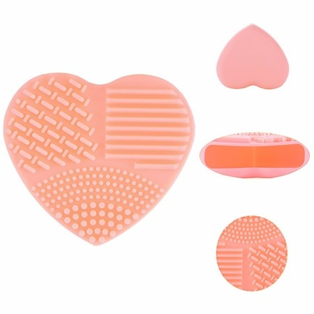 Paleta din silicon pentru curatarea pensulelor de machiaj - Crem [2]