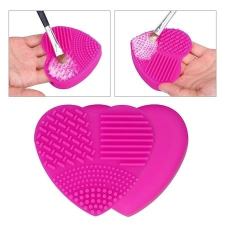 Paleta din silicon pentru curatarea pensulelor de machiaj - Crem [3]