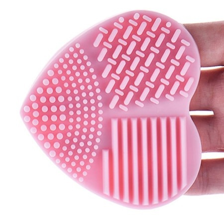 Paleta din silicon pentru curatarea pensulelor de machiaj - Roz [2]