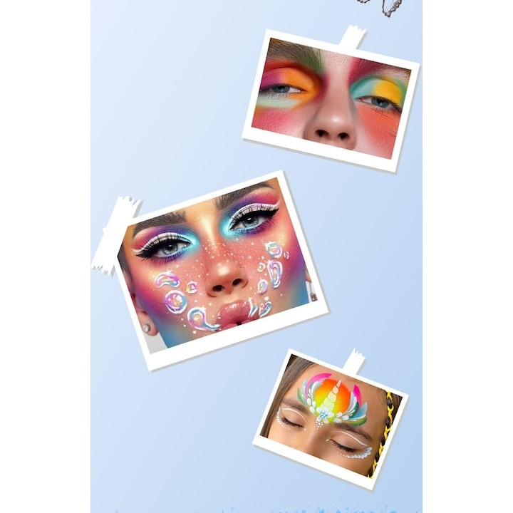 Paleta pentru face painting cu 18 nuante, activare cu apa, vopsea pentru fata si corp, non-toxica, pentru carnaval, teatru si activitati creative, multicolor [3]