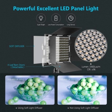 Kit 2 Panouri Neewer Bi Color 660 LED,trepiezi 200 cm,4 baterii + 4 incarcatori,2 gentute transport [8]