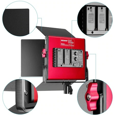 Kit 2 Panouri Neewer Bi Color 660 LED,trepiezi 200 cm,4 baterii + 4 incarcatori,2 gentute transport [9]