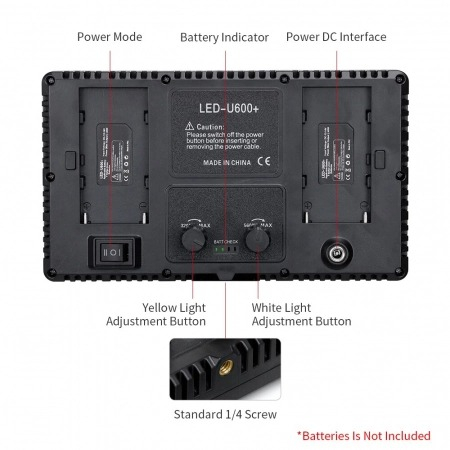 Panou Bi-Color 600 LED, trepied 160 cm inclus [4]
