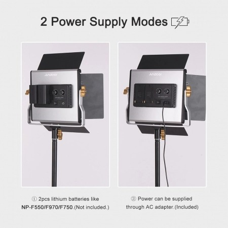 Panou Bi-Color 660 LED,trepied 200 cm, gentuta transport - Andoer [5]
