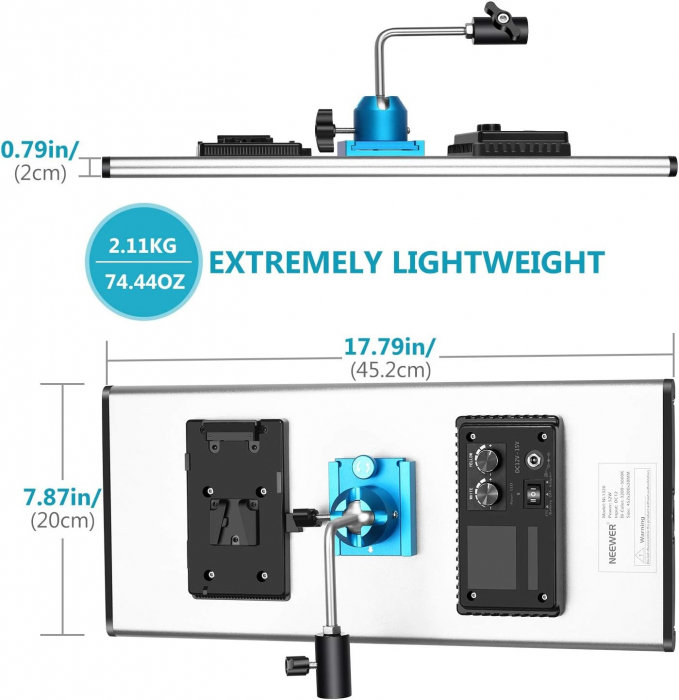 Panou Neewer Bi Color 1320 LED cu accesorii incluse si geanta de transport [2]