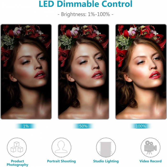 Panou Neewer Bi Color 1320 LED cu accesorii incluse si geanta de transport [7]