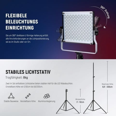 Panou Neewer RGB PRO 660 LED, trepied reglabil 200 cm, geanta transport inclusa [4]