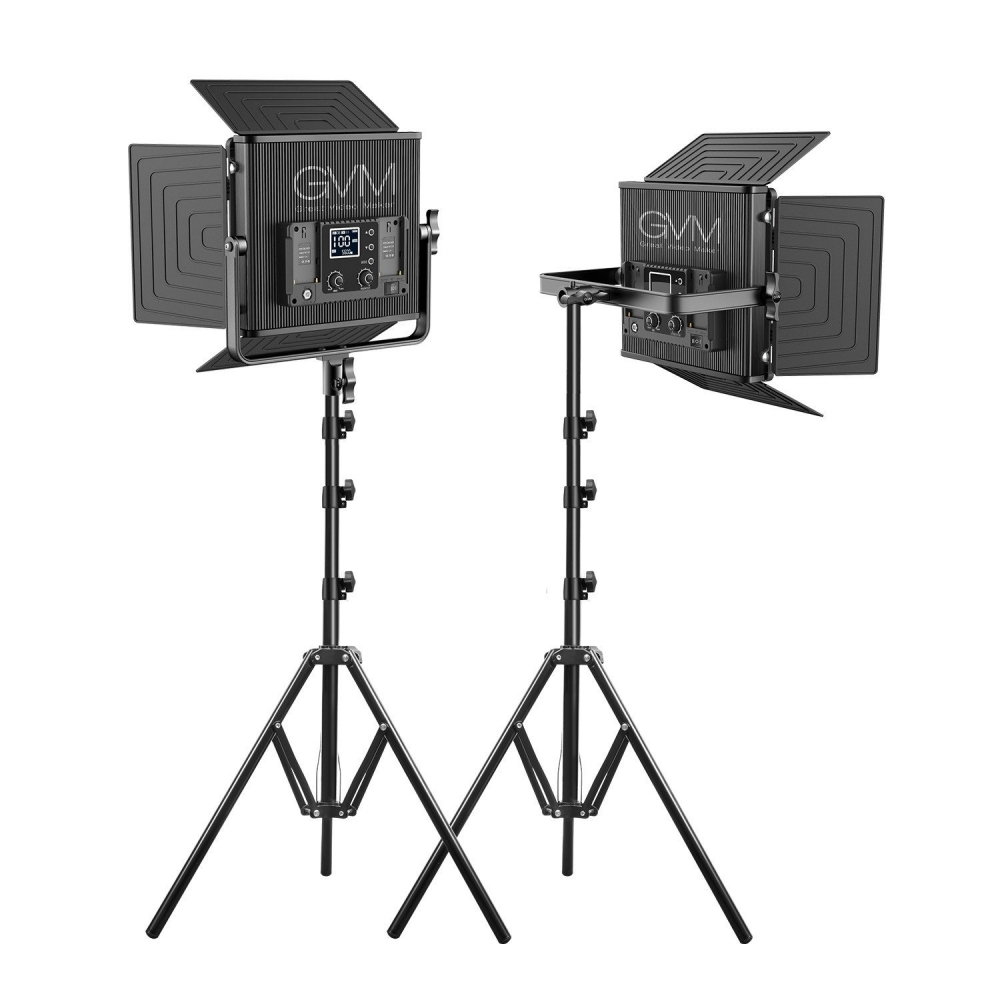 Panou RGB GVM 50RS, 384 LED, trepied 200 cm inclus, accesorii alimentare [5]