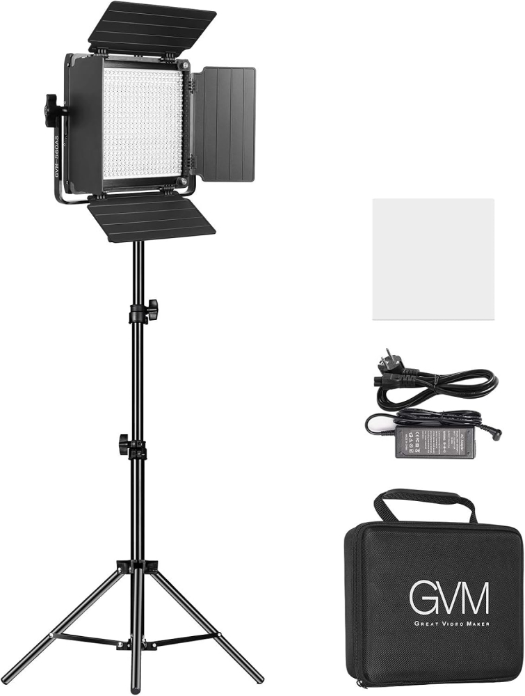 Panou video LED GVM 480LS cu stativ reglabil, 2300K-6800K, CRI97+, TLCI97+, control Bluetooth prin aplicatie, iluminare continua pentru fotografie si filmare [6]