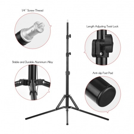 Kit 2 Panouri Bi-Color 660 LED,trepiezi 200 cm,2 gentute transport - Andoer [2]