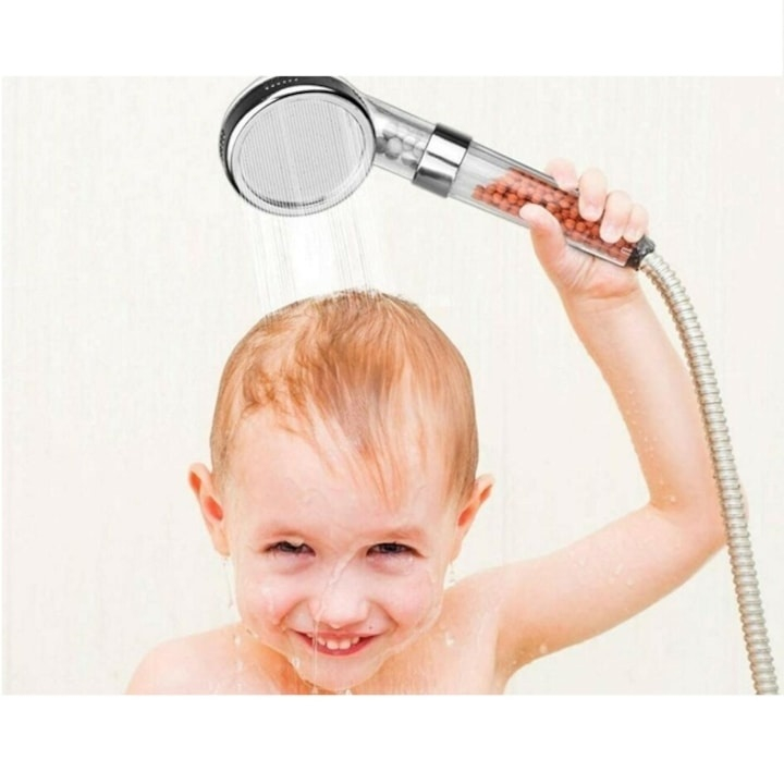 Para de dus cu filtru de turmalina si ionizare, anti-calcar, economie de apa, monofunctie, finisaj cromat [7]