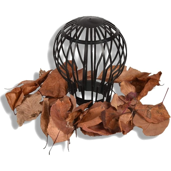 Parafrunzar pentru scurgere jgheab, 90-125 mm, material plastic, negru [4]