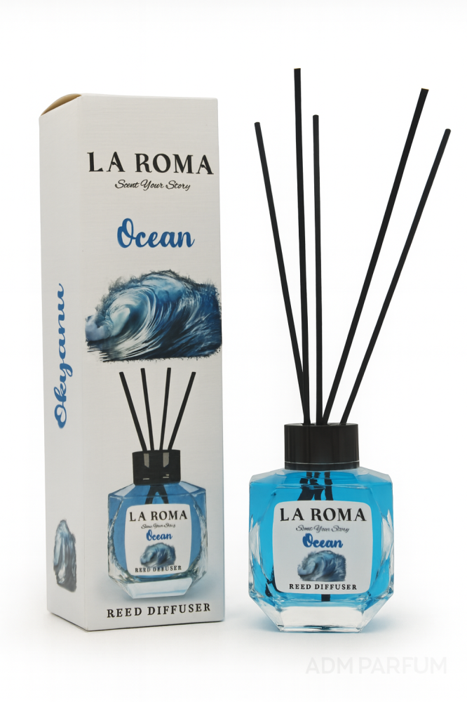 Parfum de cameră La Roma - Ocean, 130 ml – Difuzor cu bețișoare, aromă proaspătă și persistentă [3]