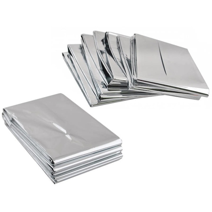 Patura termica de urgenta, multifunctionala, folie de aluminiu de inalta calitate, 130x210 cm [2]