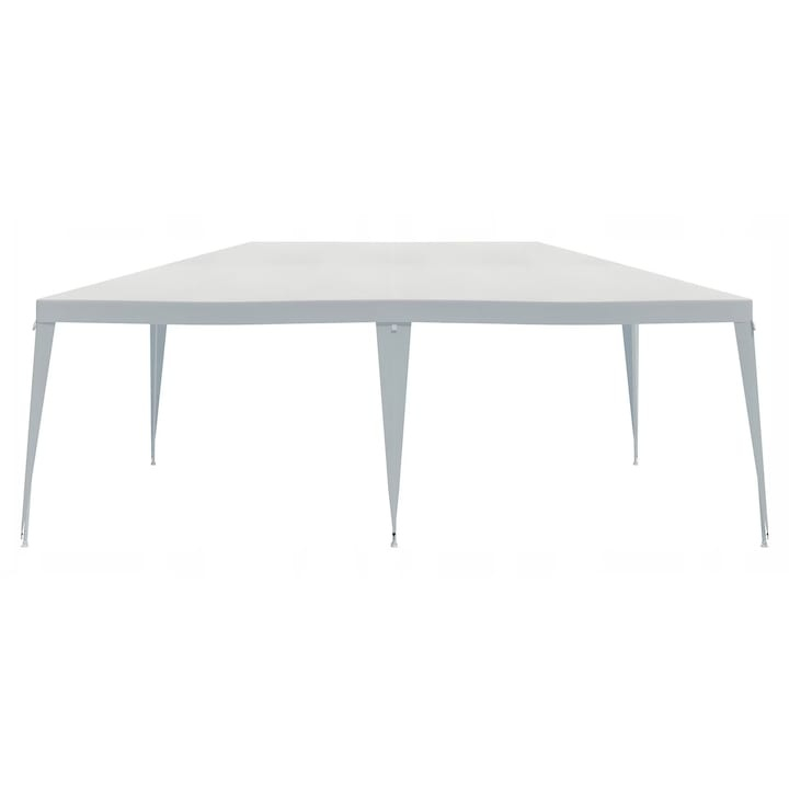 Pavilion / Foisor de gradina impermeabil 3x6x2.5 m, cadru metalic din otel, acoperis din polietilena 100 g/m², alb, rezistent la apa si UV, pentru curte, terasa si eveniment [2]
