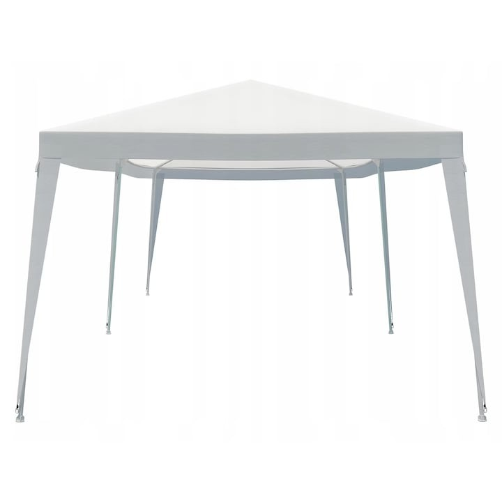 Pavilion / Foisor de gradina impermeabil 3x6x2.5 m, cadru metalic din otel, acoperis din polietilena 100 g/m², alb, rezistent la apa si UV, pentru curte, terasa si eveniment [9]