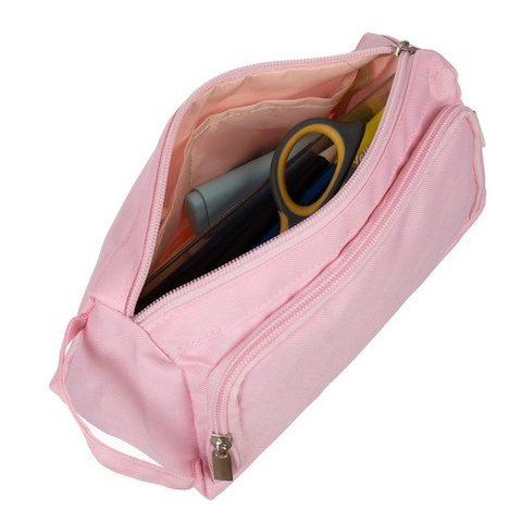 Penar extensibil pentru rechizite si accesorii, doua compartimente cu organizare inteligenta, roz, 23 x 10 x 10 cm [3]
