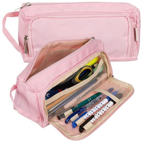 Penar extensibil pentru rechizite si accesorii, doua compartimente cu organizare inteligenta, roz, 23 x 10 x 10 cm [8]