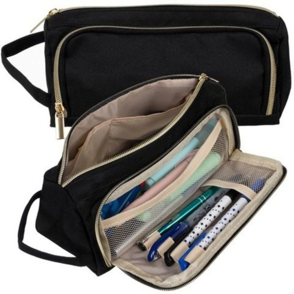 Penar multifunctional pentru scoala si birou, cu 2 compartimente si organizare inteligenta, material Oxford, negru [8]