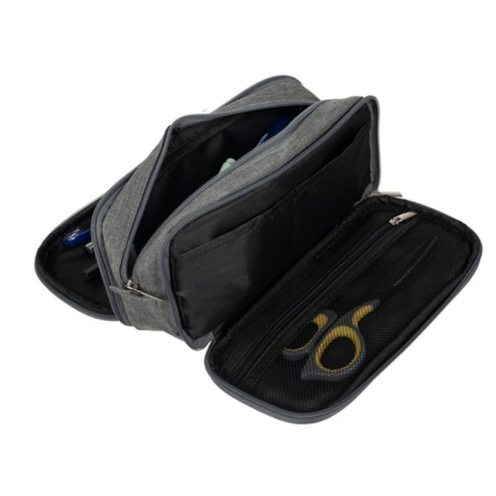 Penar pentru depozitare, 3 compartimente, 24 x 8.5 x 11 cm, gri – organizator multifunctional pentru birou, scoala sau calatorii [4]