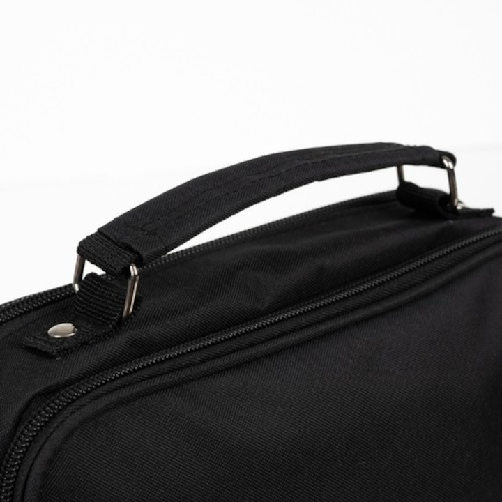 Penar pentru scoala cu 2 compartimente, 23x7.5x11.5 cm - Negru [2]