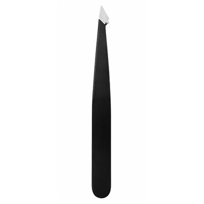 Penseta cosmetica neagra 9.6 x 1 x 0.4 cm, otel inoxidabil rezistent, varf oblic ascutit si fin, pentru pensarea precisa a sprancenelor si firelor scurte [3]