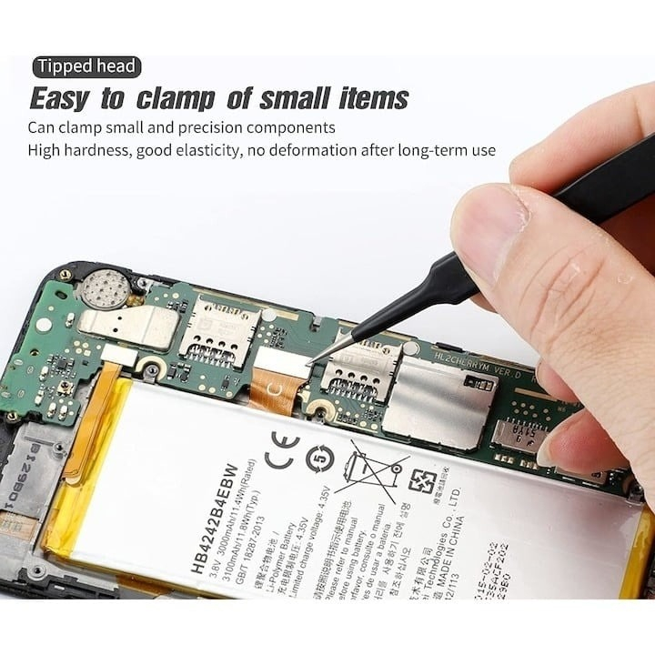 Pensetă de precizie multifuncțională ESD-12, 135 mm, antistatică, din oțel inoxidabil, cu vârf în V – pentru electronice, bijuterii și lucrări fine [4]