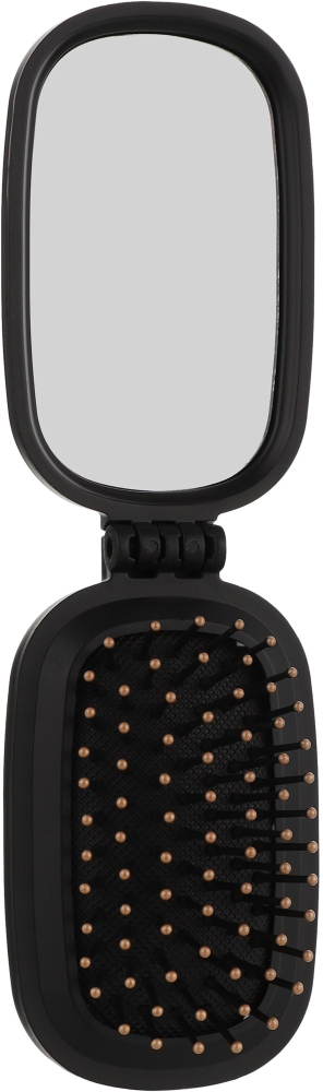 Perie de păr pliabilă cu oglindă Advance Techniques by Avon, compactă pentru poșetă, anti-încâlcire, cu peri flexibili și vârfuri rotunjite, neagră – Dactylion [2]
