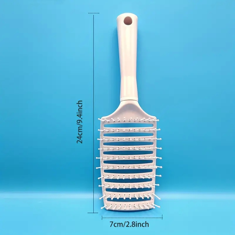 Perie de păr profesională, ventilată, anti-încâlcire, cu peri flexibili și mâner ergonomic, pentru uscare rapidă și coafare zilnică, crem – Dactylion [4]