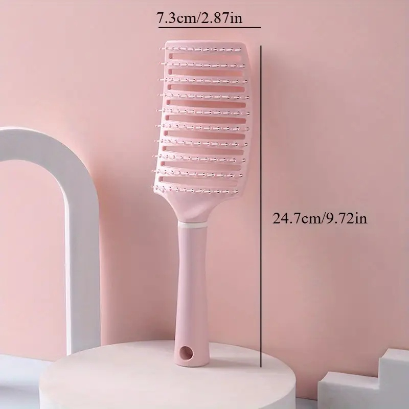 Perie de păr profesională, ventilată, anti-încâlcire, cu peri flexibili și mâner ergonomic, pentru uscare rapidă și coafare zilnică, roz – Dactylion [3]