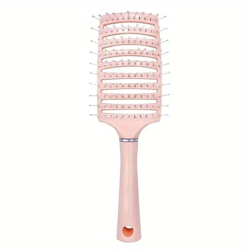 Perie de păr profesională, ventilată, anti-încâlcire, cu peri flexibili și mâner ergonomic, pentru uscare rapidă și coafare zilnică, roz – Dactylion [1]