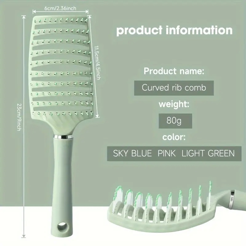 Perie de păr profesională, ventilată, anti-încâlcire, cu peri flexibili și mâner ergonomic, pentru uscare rapidă și coafare zilnică, verde – Dactylion [5]