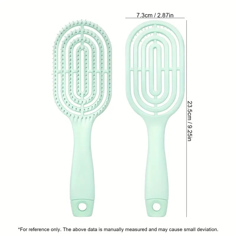 Perie de păr profesională, ventilată, anti-încâlcire, formă ovală, cu peri flexibili și mâner ergonomic, pentru uscare rapidă și coafare zilnică, verde – Dactylion [5]