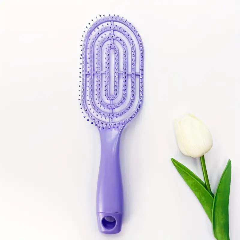 Perie de păr profesională, ventilată, anti-încâlcire, formă ovală, cu peri flexibili și mâner ergonomic, pentru uscare rapidă și coafare zilnică, diverse culori - Dactylion [4]