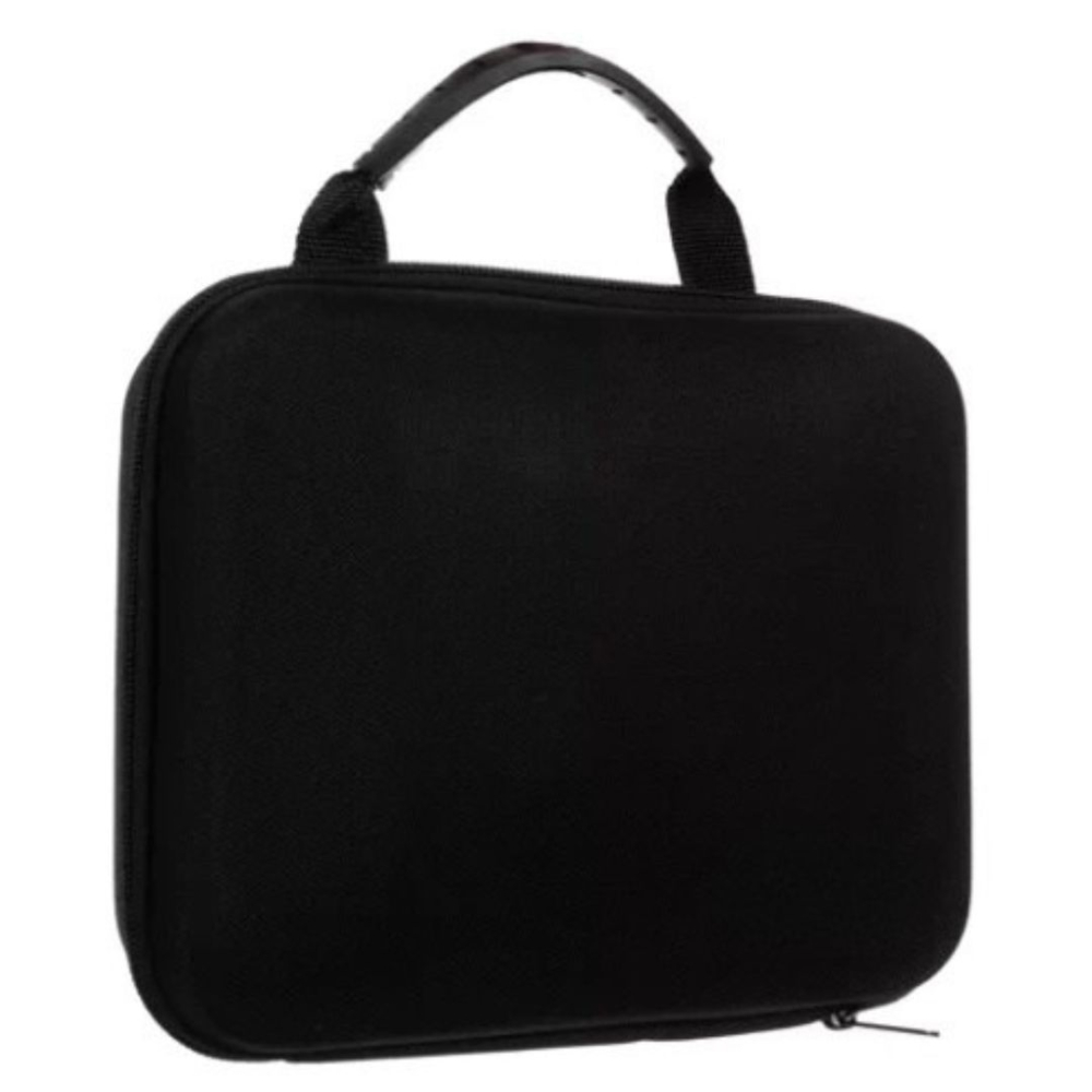 Pistol de masaj negru 23 x 19 x 6 cm, 35 W, 8 capete interschimbabile, 6 trepte de intensitate, acumulator Li-Ion 2000 mAh, valiza transport [3]